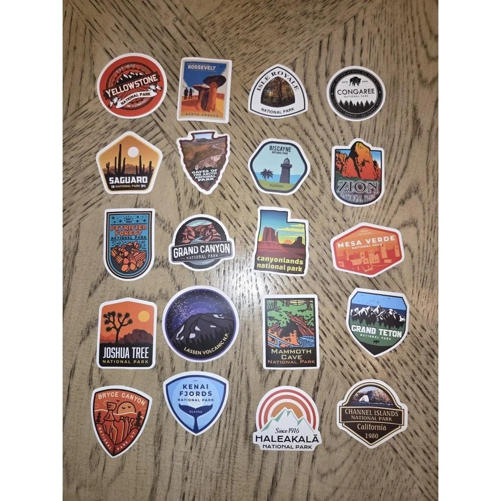 100 Pieces National Park Stickers Waterproof Vinyl Travel Decals, Outdoor New - Picture 1 of 8